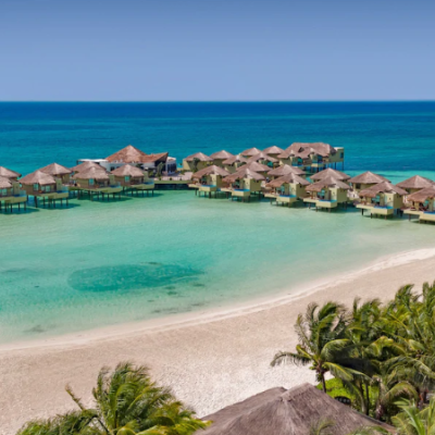 Mexico Palafitos Overwater Bungalows Aerial Shot