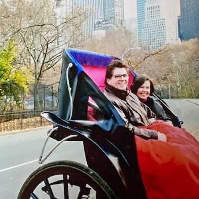 Mom and Dad in a carriage in New York