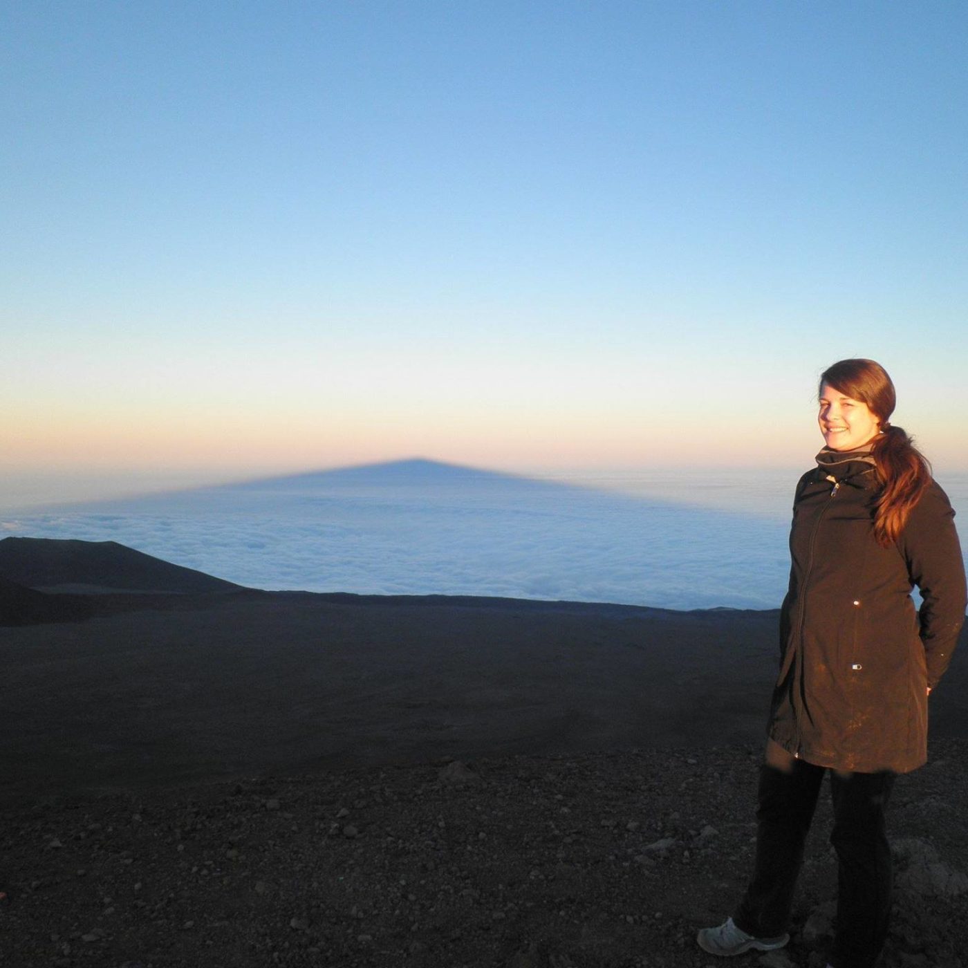 Robyn Freels at the summit of Mauna Kea on the Big Island Hawaii