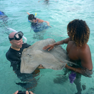 Giving hugs to the sting rays