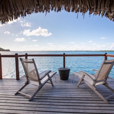 Le Meriden Bora Bora deck with a view
