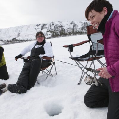 Canada Yukon Ice Fishing Lady Govt of Yukon Fritz Mueller