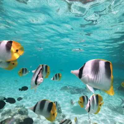 Bora Bora Saddle Butterfly Fish straz Paul Gauguin Cruises
